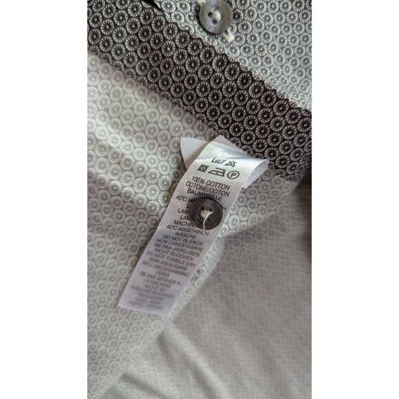 PAUL SMITH Men Dress Shirt Size 39 Classic Fit Geometric Button Up Preppy Italy - Picture 6 of 10